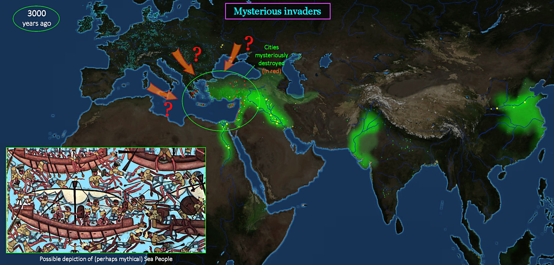 Bronze-Age collapse, 1000 BC map